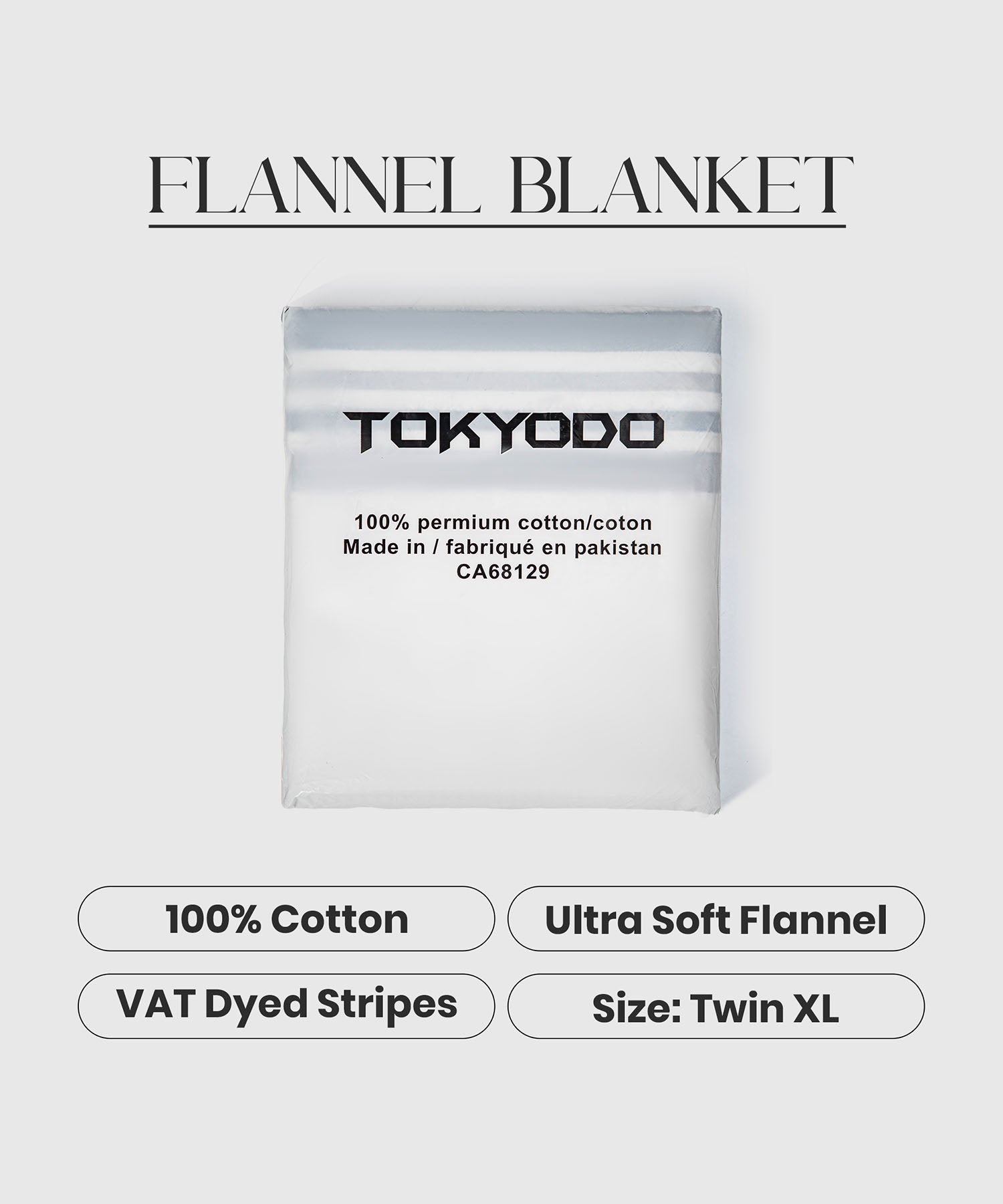 Ultra Soft Cotton Flannel Twin XL Blanket